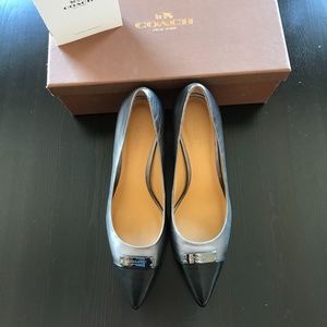 Coach Zan Mat Calf/Met Calf, Black/Gunmetal, 6.5